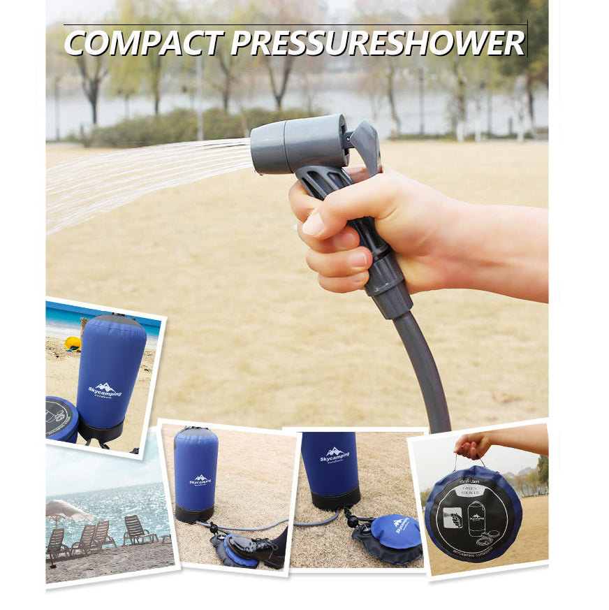 Outdoor Camping Pressurized Shower Bag With Manual Pump