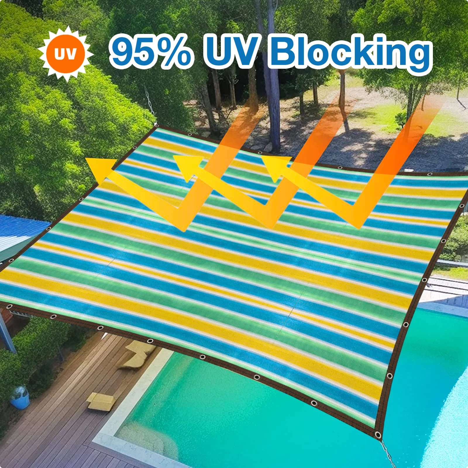 Mesh Sun Shade Tarp With Grommets Blocks 95% Of Sunlight