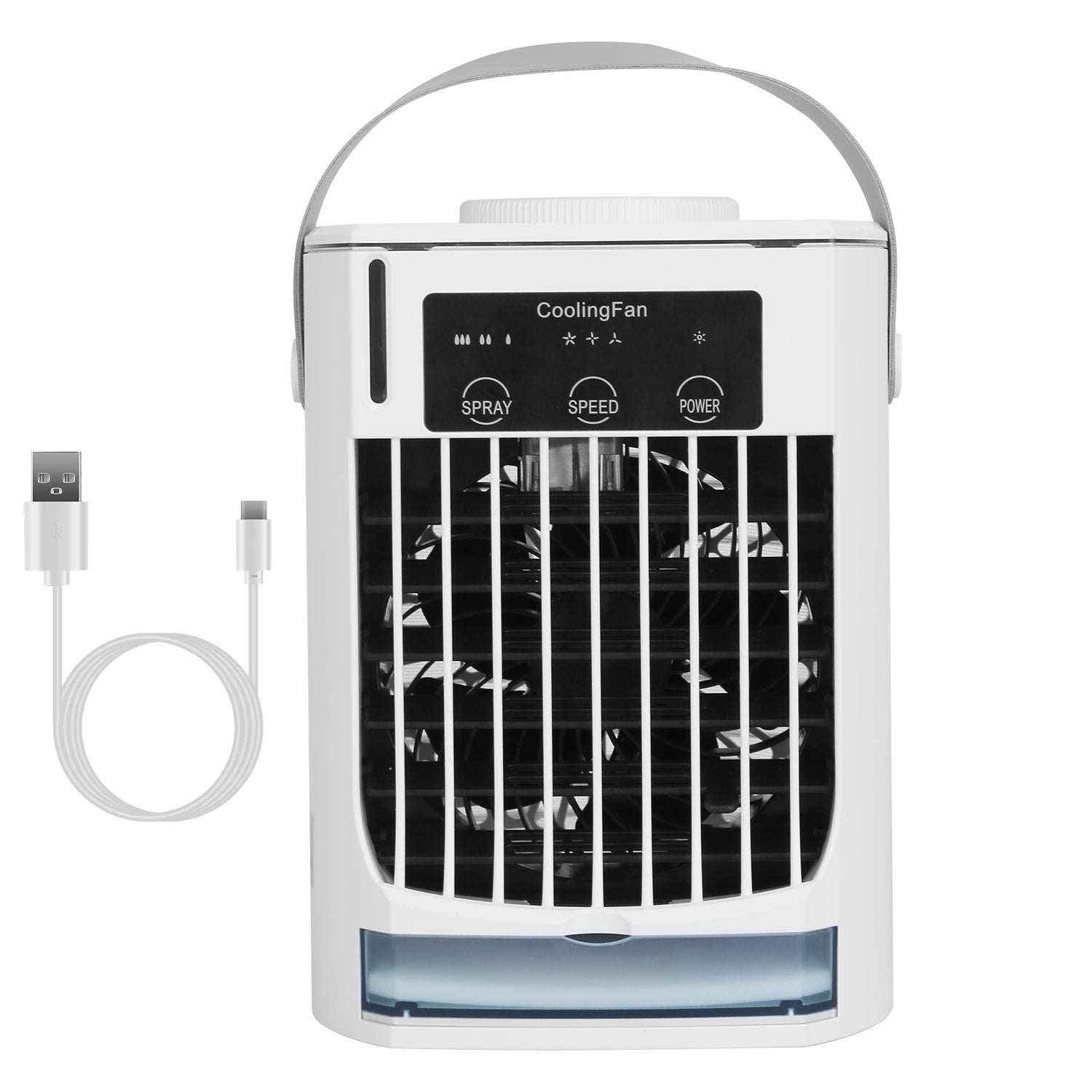 Portable USB Air Conditioner With Fan Evaporative Misting